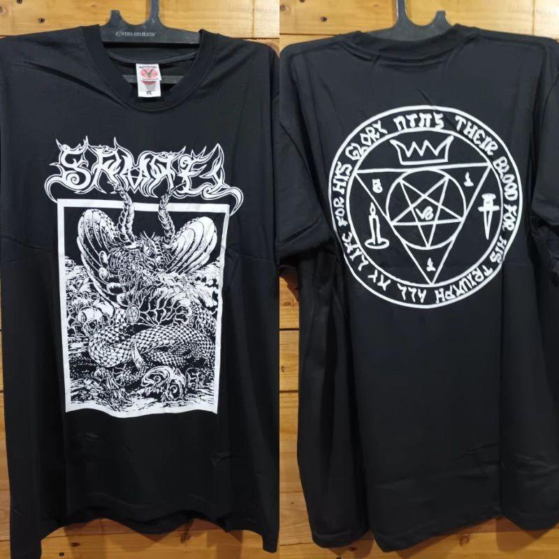 Gothic Punk Rock Tops GORGORTH Black Metal Tshirt Cotton Short Sleeves Print Casual Loose Streetwear Vintage T Shirts Unisex