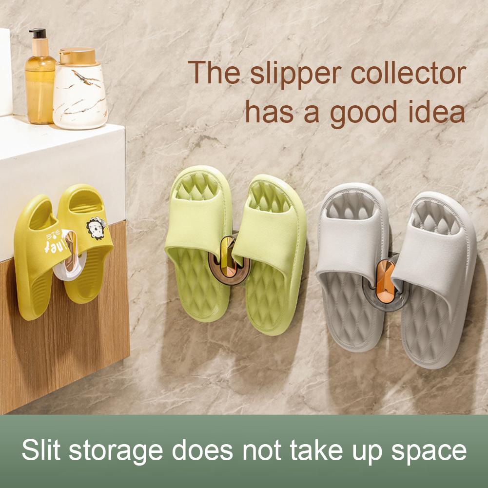 Bathroom Slipper Rack Perforation-Free Shoes Drain Hook Wall-Mounted Toilet Storage Organizer Power Strip Winder Storage Holder