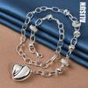 925 Sterling Silver hladký dutý náhrdelník s přívěskem ve tvaru srdce Módní svatební šperky