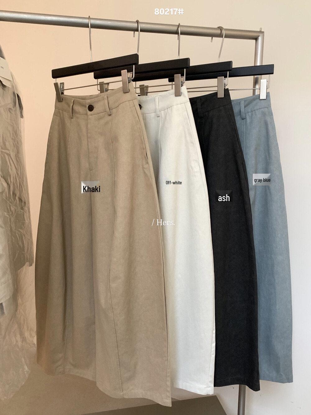 

Hers Design High Waist Wide-Leg Curved Pants Women 2026: Loose, Slimming, Versatile Yamamoto Casual Pants Medium покинуть белый