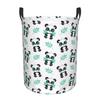 Anime Cute Bamboo Panda Laundry Hamper Large Storage Basket Cartoon Living Room Laundry Organization
