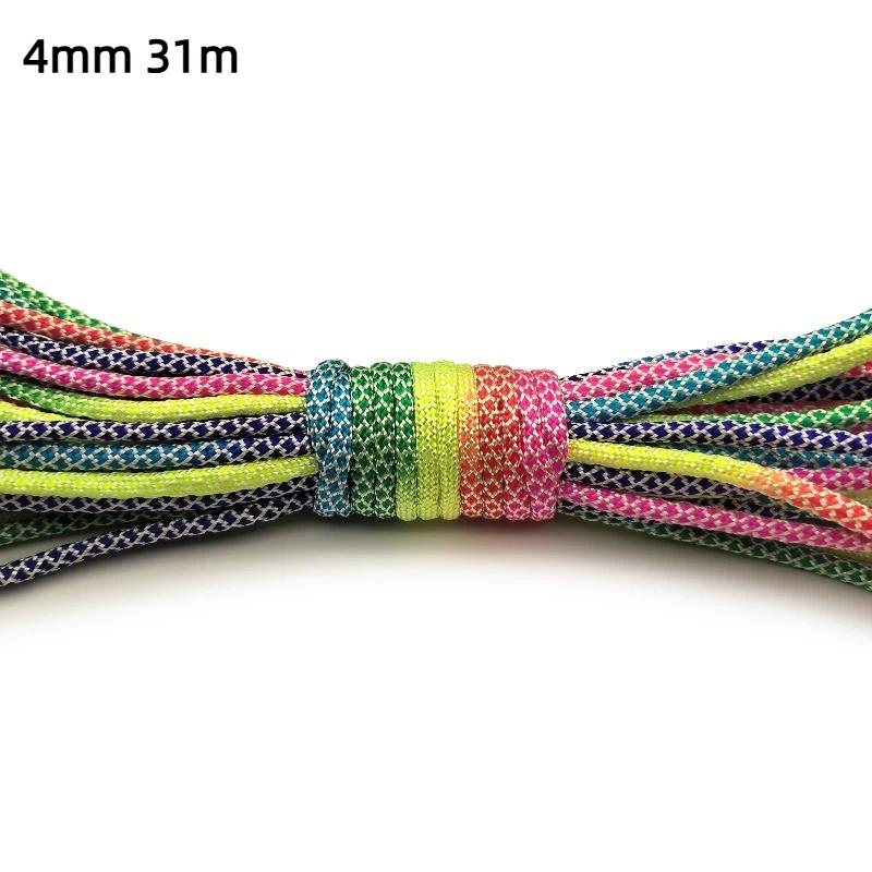 7 Strands Rainbow Paracord 2/3/4mm Parachute Rope Perfect for DIY Bracelet Making Backpacking Outdoor Survival Activities