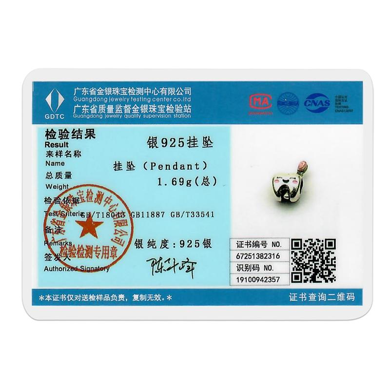 Original Real Copper Charm Bead Smile Tooth Bead Toothbrush Fit Original Bracelets For Women Diy Accessories