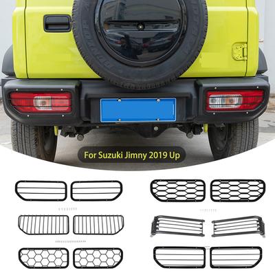 Auto-Rücklicht-Abdeckung, Metall-Rücklicht-Schutzabdeckung für Suzuki Jimny 2019–2023, Zubehör, 2 Stück(Schwarz)