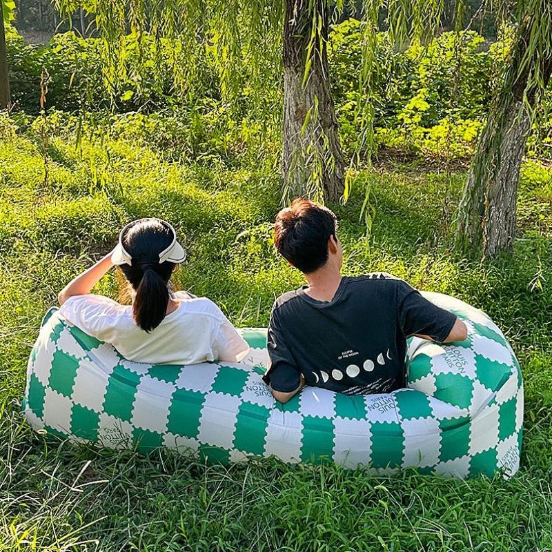 Outdoor Air Lazy Inflatable Sofa Bag Portable Camping Sofa Mattress Music Festival Concert Recliner