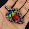 Ammolite Pendant Gemstone Handmade Jewelry,  999 Copper Wire Wrapped Pendant, Gift For Wife Jewelry