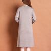 Women's Crew Neck Plus Size Knit Dress Autumn and Winter Color-Block Pullover Sweater Dress Over-the-Knee Mid-Length Knit Sweater