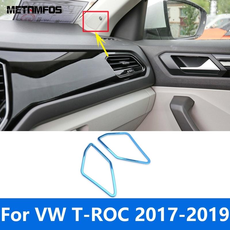 For Volkswagen T-ROC TROC 2017 2018  Front Window A Pillar Sound Audio Speaker Cover Trim Interior Accessories Car Styling