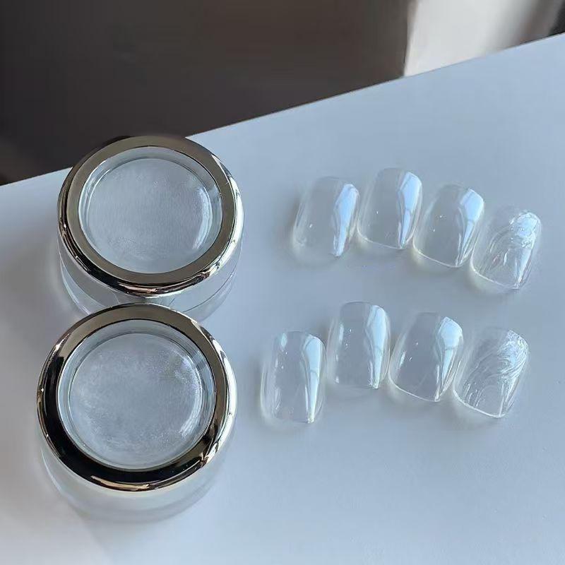 Mondlicht Perlmutt Weiß Nägel Glitzerstaub Chrom Aurora Weiß Einreibpulver Spiegelpigment Nail Art Zubehör Dekoration