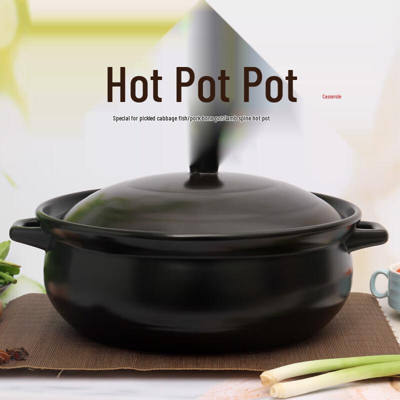 HuaMeiGuan Large Ceramic Casserole & Stew Pot with Lid, Induction Compatible