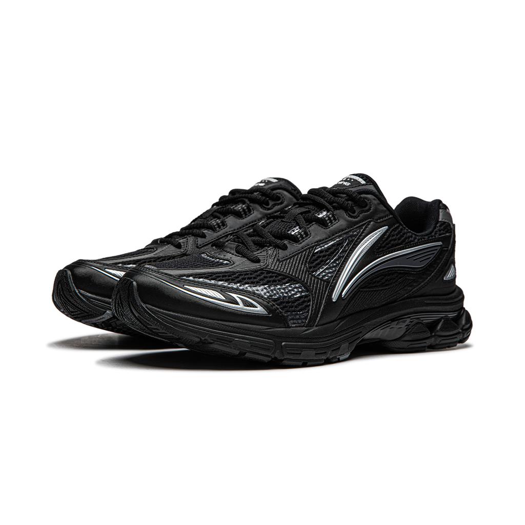 New LiNing Shake 2.0 Cushioned Anti Slip And Wear Resistant Lightweight Low Top Casual Running Shoes Men's Black Silver ARXU001-4