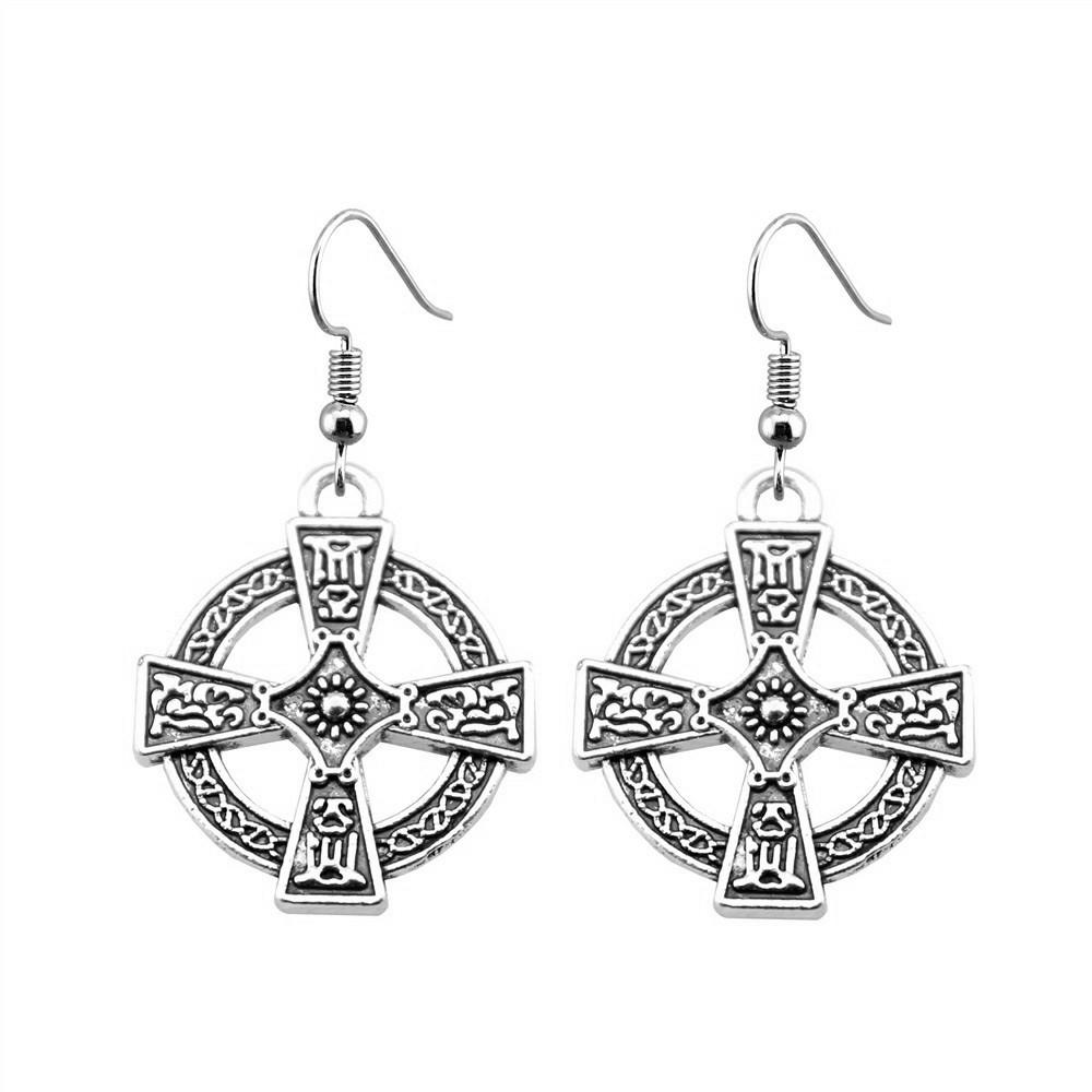 Cross Dangle Earrings Minimalist Gothic Christian Symbol Drop Earrings Girl Jewelry