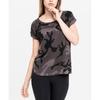 T-shirt HiLo - Urban Classics - Camo - Femme - Col large - 60% coton, 40% polyester