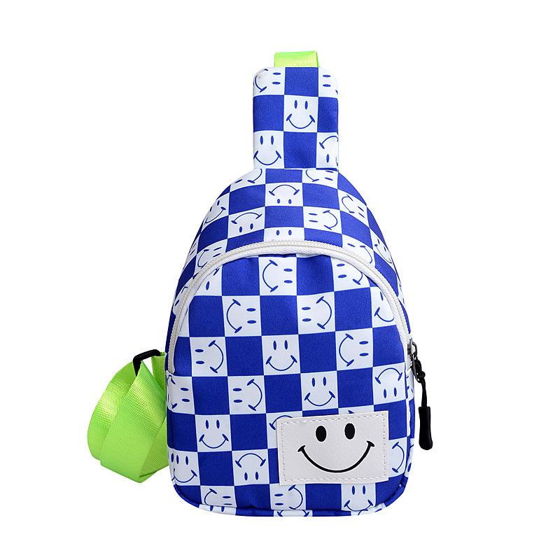 

2025 осень и зима новая женская клетчатая сумка-мессенджер нагрудная сумка большой вместимости портативная милая маленькая свежая студенческая поясная сумка синий