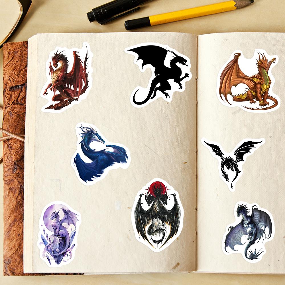 Fantasy Dragon Sticker Magic DIY Toy Graffiti Decal for Scrapbook Journal Laptop Phonecase Luggage Bottle Decorative Waterproof