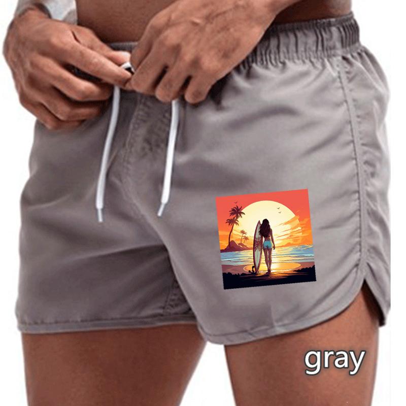 BBK-86 Summer New Men's Quick-Drying Swim Trunks Sports Pants Swimwear Beach Shorts Jogging Shorts Sports Creative Basketball Print