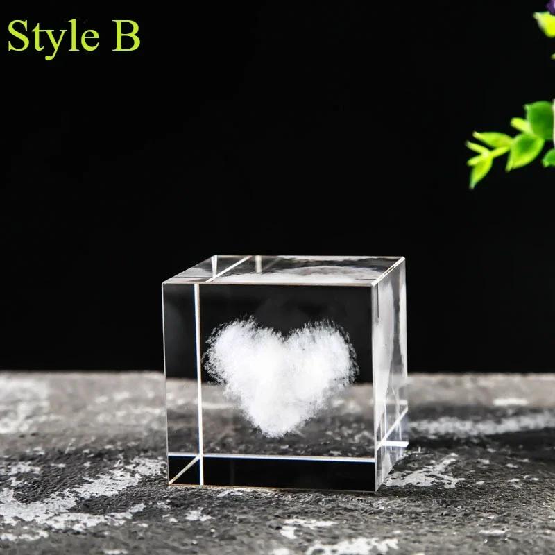 Crystal Transparent Glass Stone Carved Clouds Dandelion Rain Sun Love White Embryo Decoration. Best Choice for Gift Giving