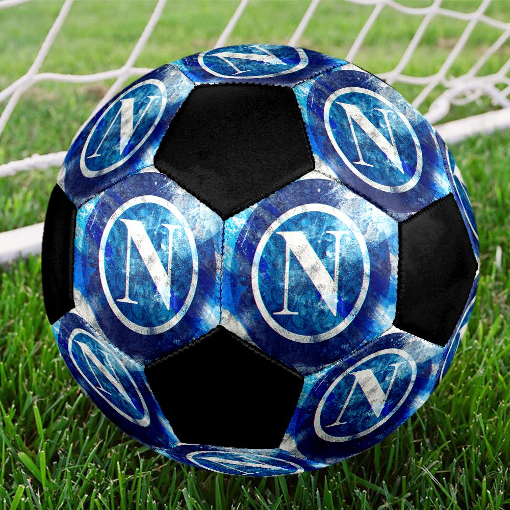 Naples Football Club Indoor Soccer Ball Colorful Machine Stitched PVC Size 5 Team Training Competition Ready Durable High-Bounce Cool Sports Gift