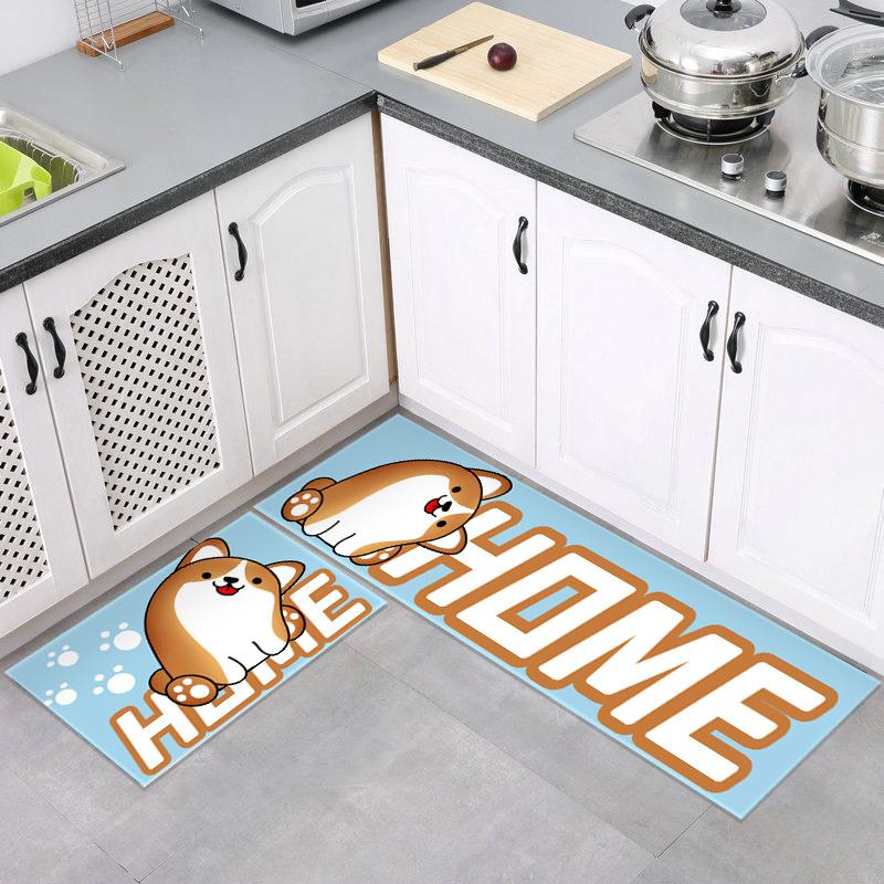 Kitchen Washable Anti-Slip Long Floor Mat Bathroom Entrance Door Absorbent Mat Bedroom Bedside Area Rug Living Room Prayer Rug