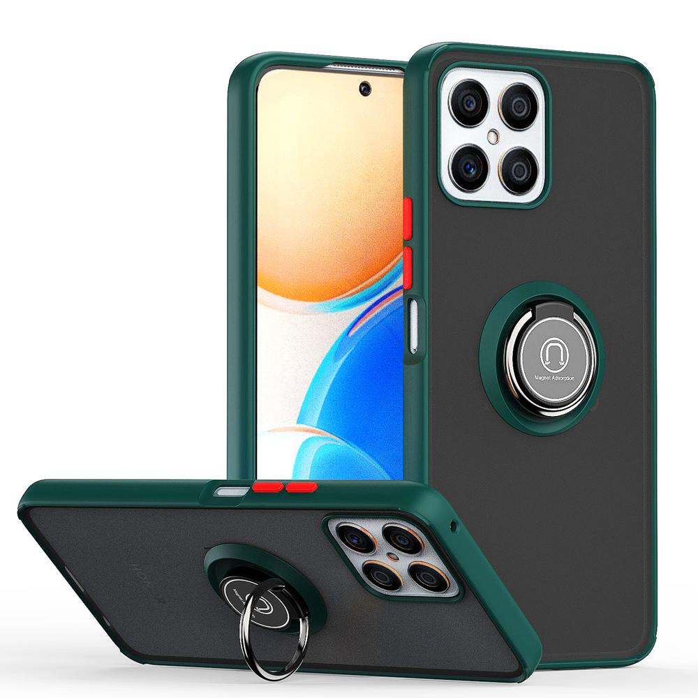 Clear Keysion Matte Phone Fashion Case For Honor X8 Transparent Shockproof Ring Stand Phone Back Cover For Huawei Honor X30i