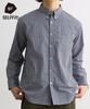 Nissen Casual Check Pattern Long Sleeve Shirt Fit Around the Shoulders and Deodorizing Dark Size L Shirt, Wrinkle-Resistant Button-Down (Loose
