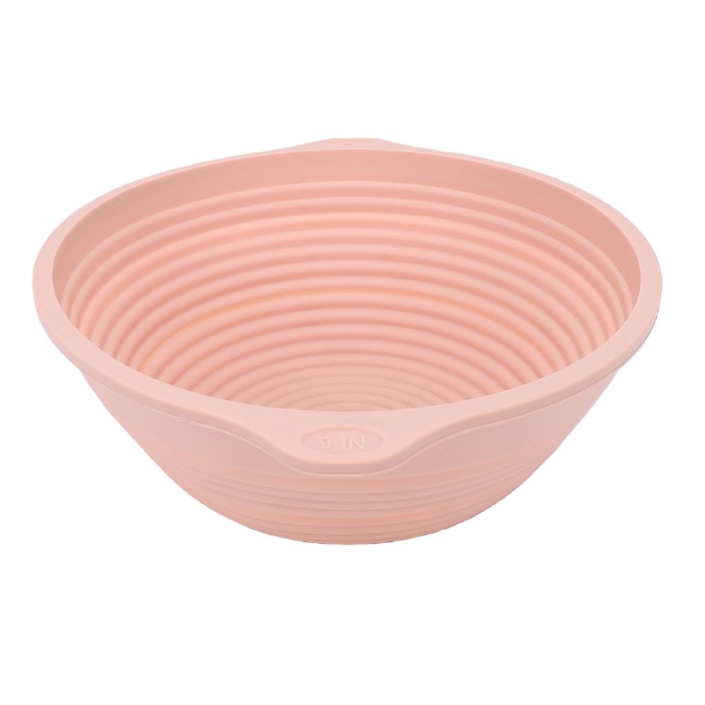 Silicone Bread Proofing Basket Built In Reinforced Steel Rim Ring Round Dough Proofing Bowl Container with Handles