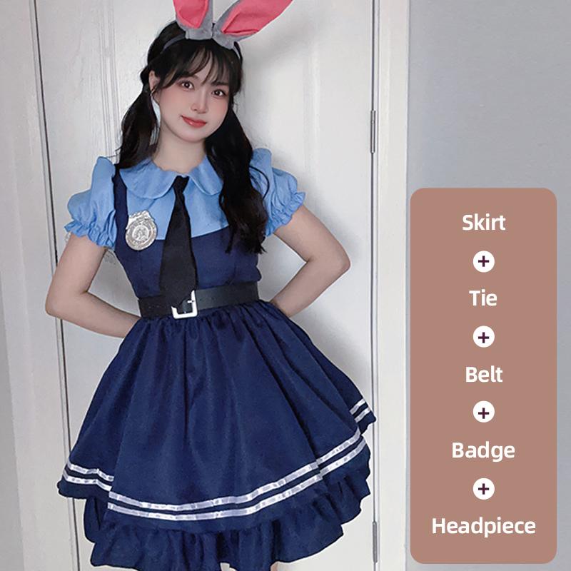 

Хэллоуин Zootopia Косплей Джуди Ник Кролик Полицейский Выставка комиксов Платье Юбка для выступлений L