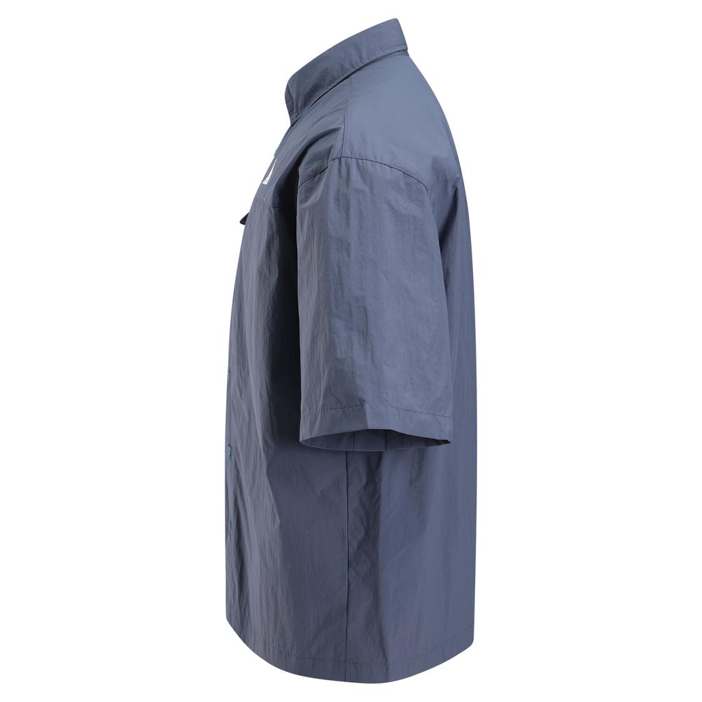 Nike ACG Orb Weaver Repel Camicia a Maniche Corte alla Moda Versatile Protezione Solare Uomo camicie Azzurro Fulmine Grigio Fumo Bianco Vetta HJ2884437