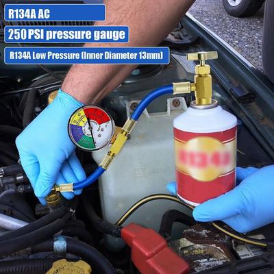 Auto R134a Klimaanlage Kältemittelgas Ladeschlauch mit Druck Auto Kühlung Klimaanlage Gummi Luftfüllschlauch Manometer M1b6