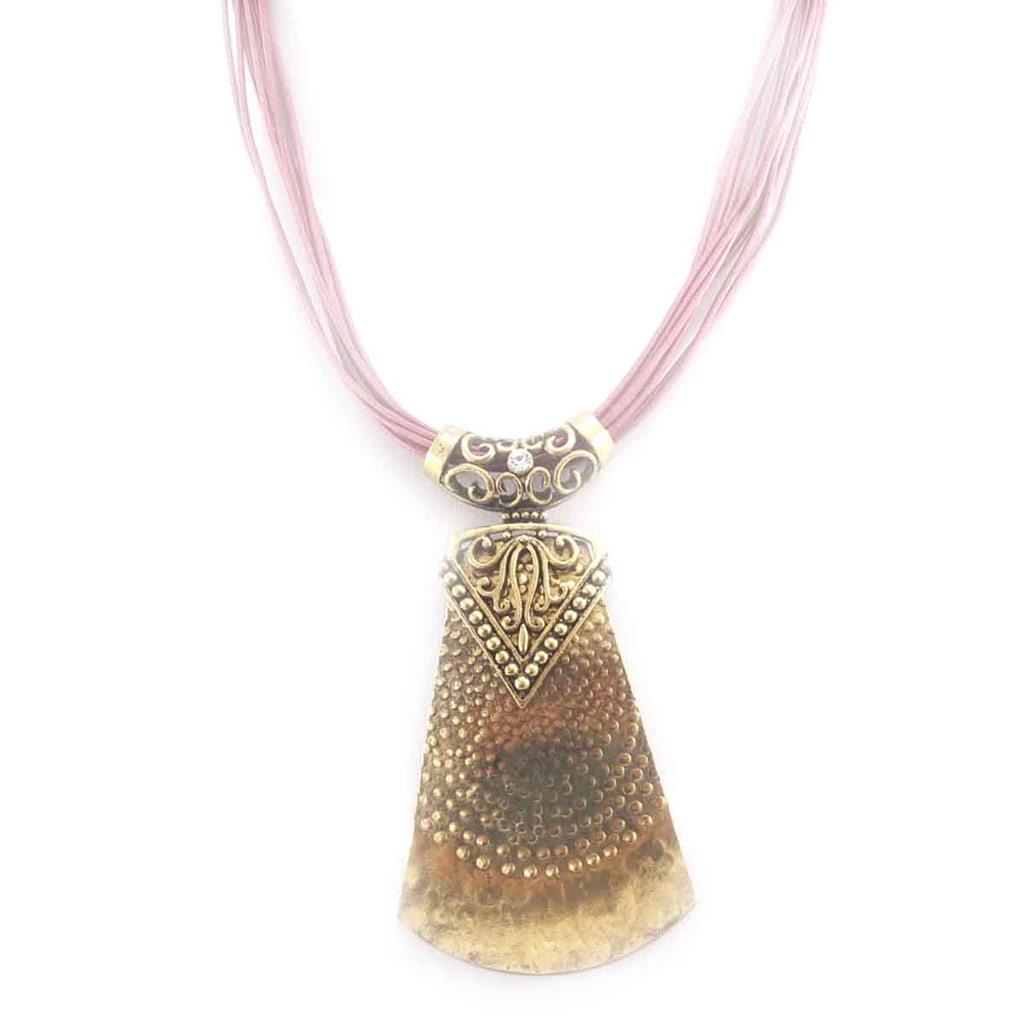 Les Trésors De Lily [J8475] - Designer Necklace 'Altai' Burgundy Gold
