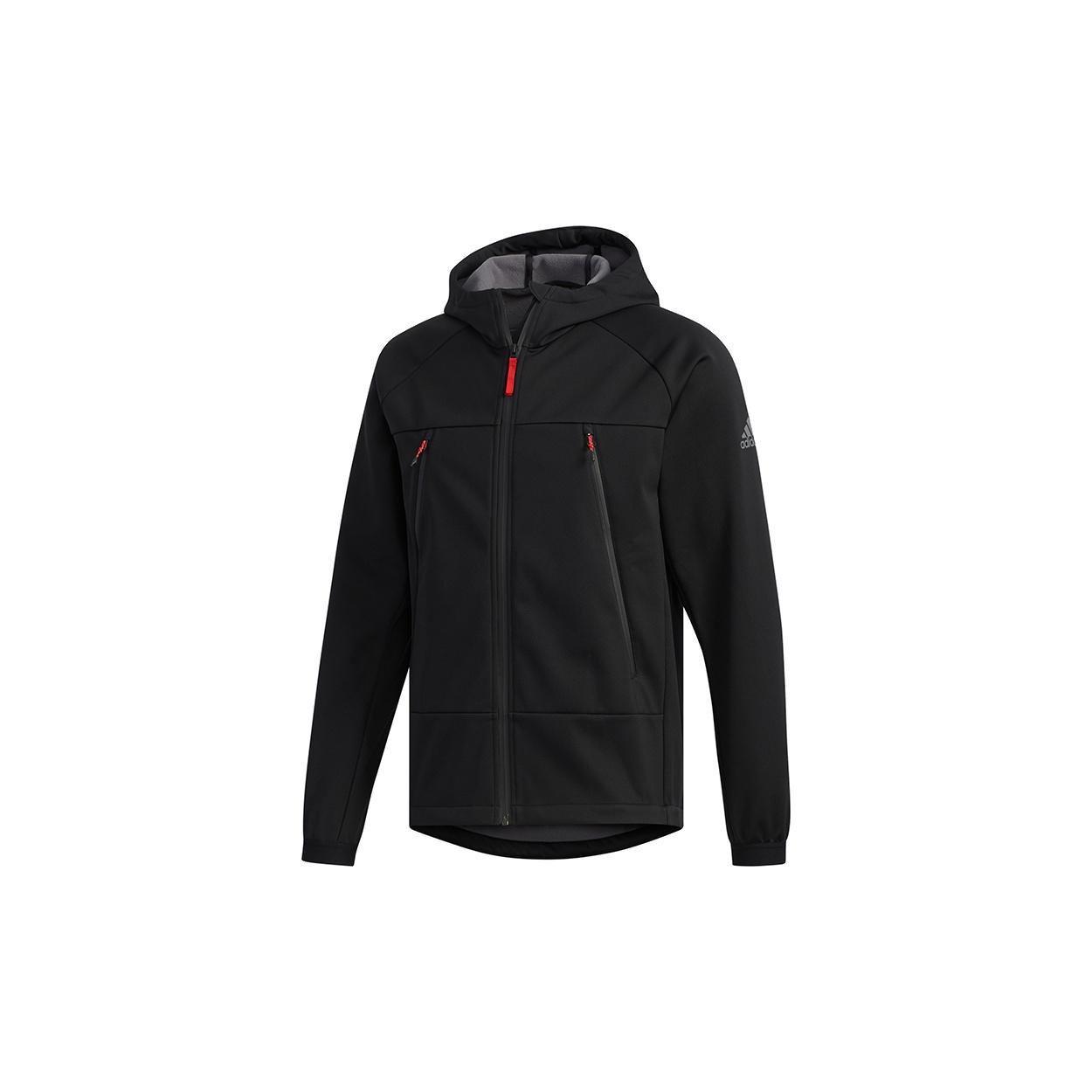 adidas Softshell HO Outdoor Casual Sports Hooded Jacket Black Men s EH3945 S