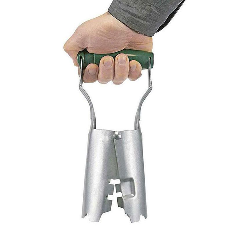 Professional Stainless Steel Seed Planter with Wooden Handle Multipurpose Hole Drilling Tool for Indoor Outdoor Garden Planting