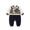 New Autumn/Winter Baby Fleece Romper: Chinese Style Harem Suit for Boys - Perfect for Birthdays and New Year Celebrations