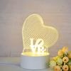 Customize Acrylic 3D Illusion LED Warm White Night Light for Living Room Kids Bedroom Decorative Lamp with USB Power