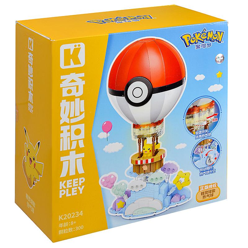 

Original Building Blocks Pikachu Hot Air Balloon Assemble Model Puzzle Toys Birthday Gift Anime Cartoon Keeppley With Box