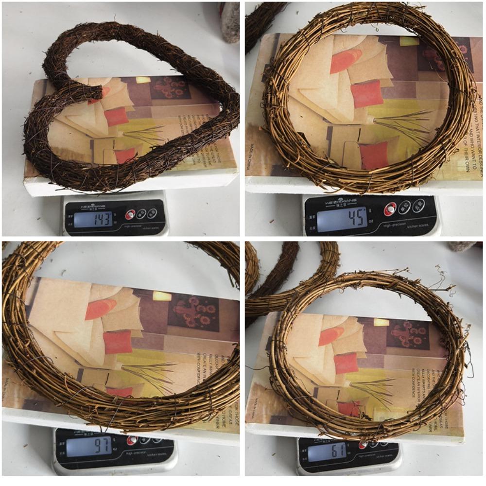 Fashion Round Heart Shape DIY Withered Branches Wreaths Craft Rattan Hoops Wooden Bare Hoop Accessories Wedding Favors