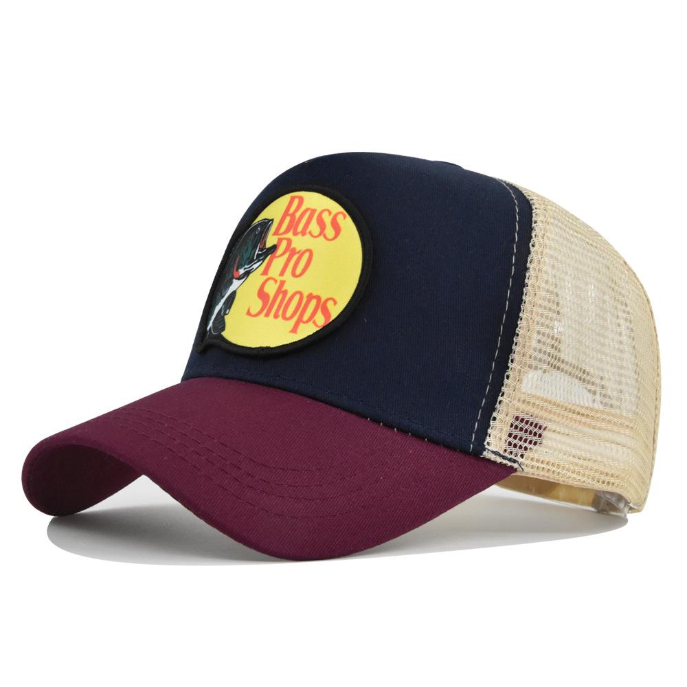 Cappellino a Rete con Visiera Curva e Ricamo a Punto Croce - Cappello da Sole Estivo