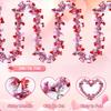2M Valentines Heart Tinsel Garland Decorations, Valentines Day Red Pink White Metallic Garland Valentine's Day Decorations