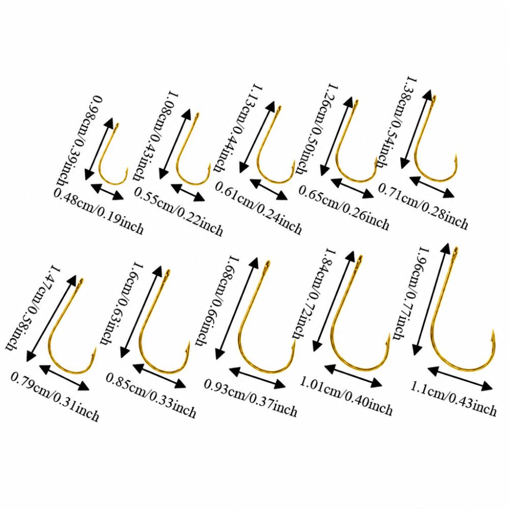 500PCS High Carbon Steel Carp Fishing Hooks 10 Sizes Fly Fishing Hooks  Catfish Fishing