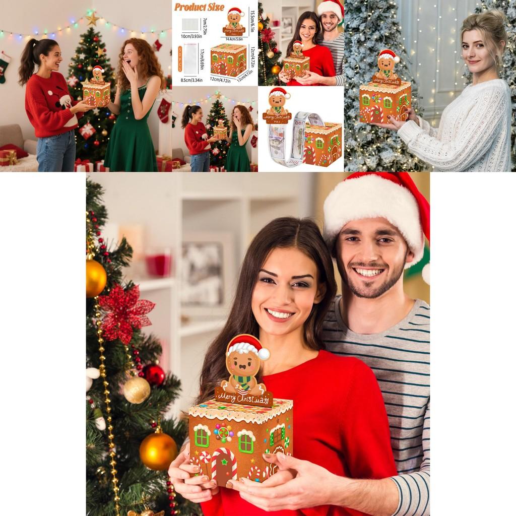 Christmas Gingerbread House Gift Box With Candy Decor For Holiday Celebrations