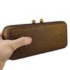 Boutique De FGG Women Brown Crystal Evening Bag Formal Party Dinner Rhinestone Handbags and Purses Bridal Diamond Clutch Purse