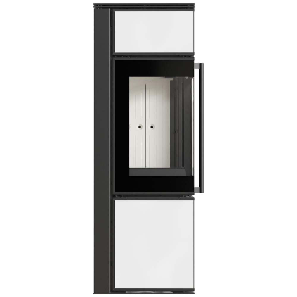 Wood Burning Steel Stove KRATKI TORA/S 8 kW Ø 150 White Glass Panel