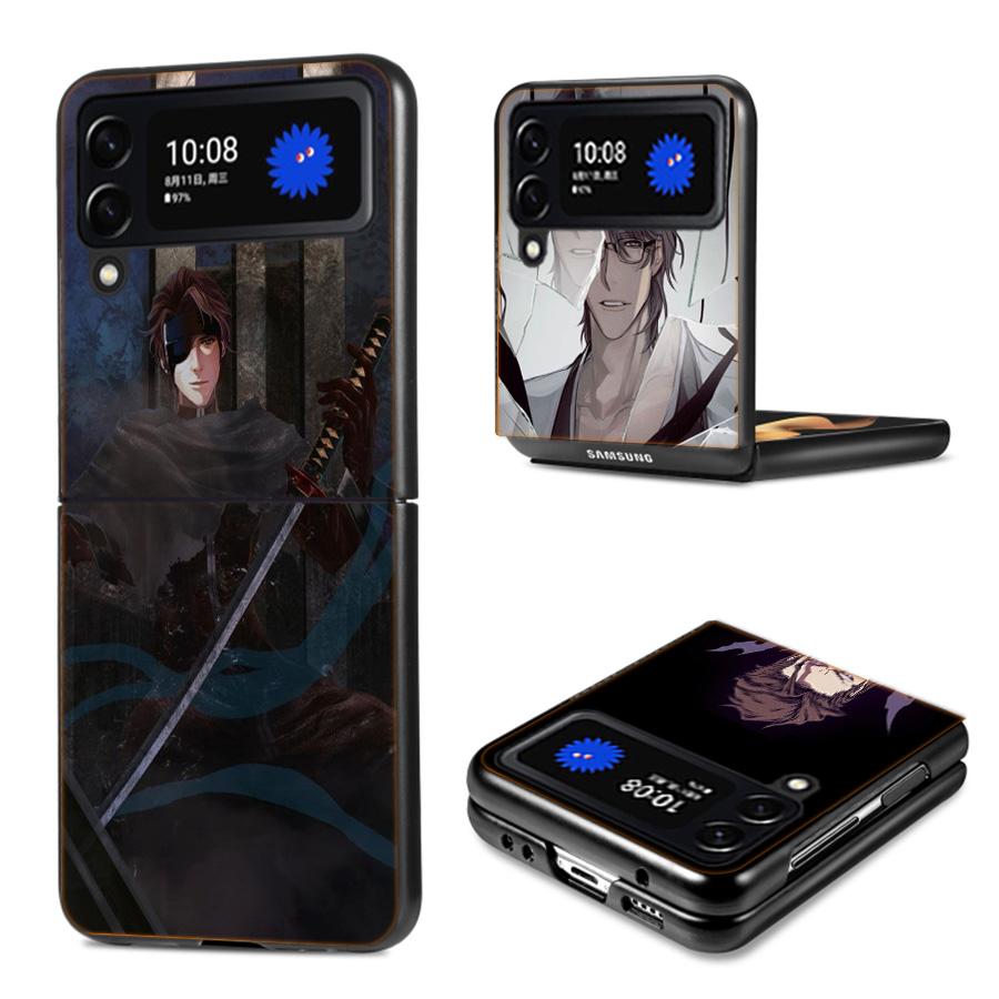 Bleach Aizen Sousuke Phone Case For Samsung Z Flip 7 6 5G Galaxy Z Flip4 Z Flip5 Z Flip3 Coque Black Hard PC Shell Protective Co