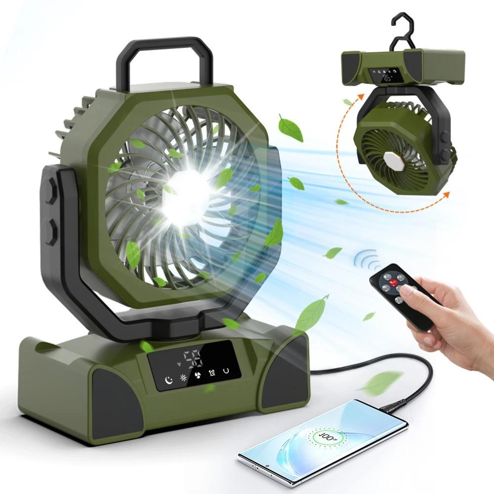 20000mAh Camping Fan with LED Lanterns 5 Speed Adjustable Hanging Design for Outdoor Camping Fishing and Hiking Camping Lights