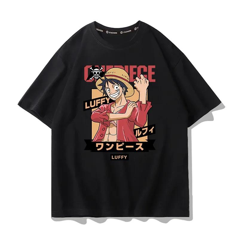 Koszulka z grafiką One Piece Luffy ACE Anime Tee Męska Moda Letnia 2026 Oversize Street Casual Y2K Topy Odzież Streetwear