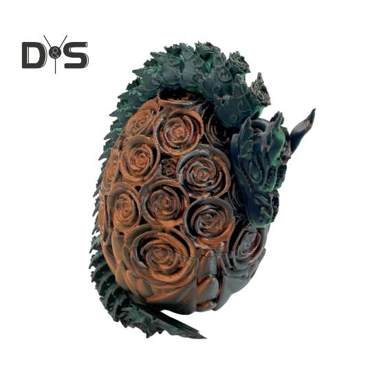 3D Printed Rose Dragon Articulated Dragon with Egg Flexible Rose Dragon with Movable Joints Desktop Stress Relief Toy for Home Office School