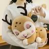 Cute Sleeping Deer Doll Children Comforting Elk Rag Doll Pillow Cute Sika Deer Plush Doll