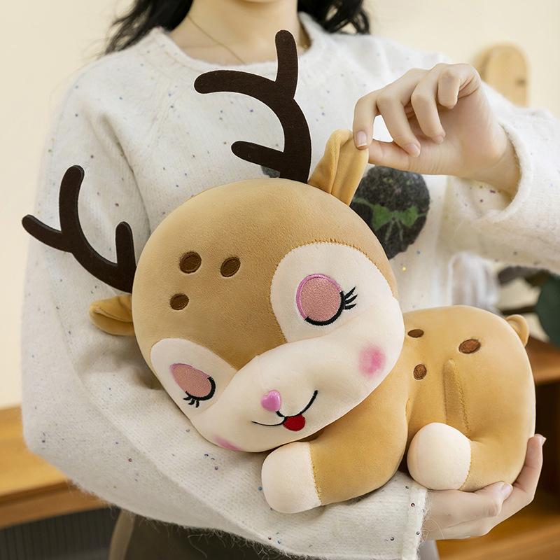 Cute Sleeping Deer Doll Children Comforting Elk Rag Doll Pillow Cute Sika Deer Plush Doll