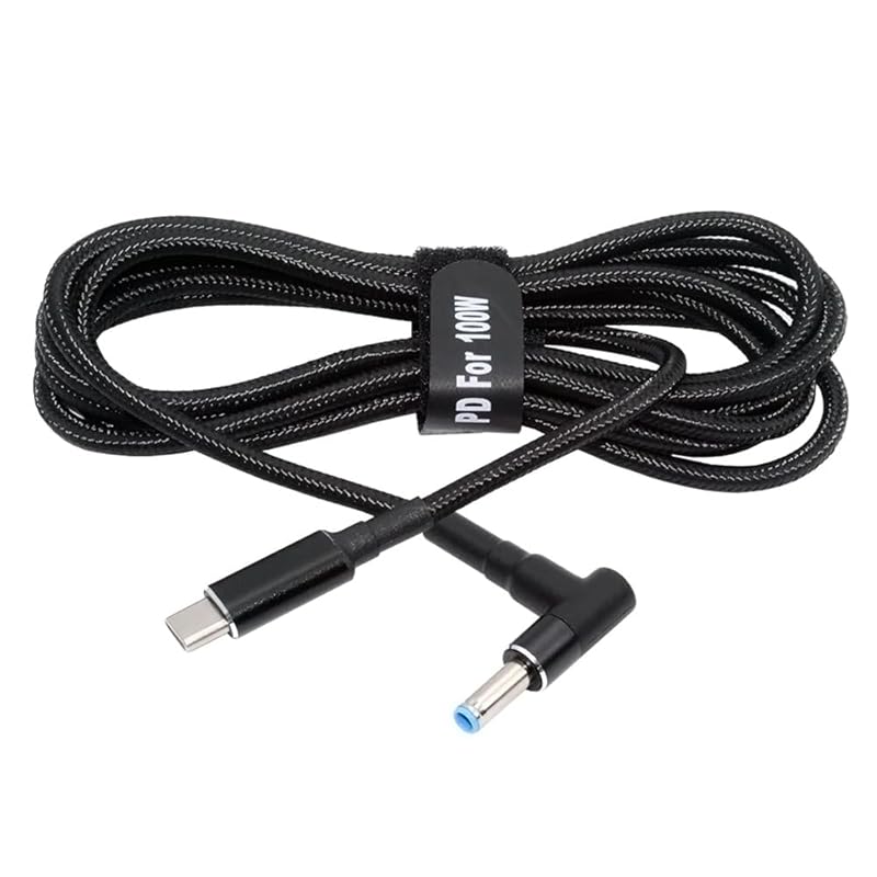 

Cablecc USB-C 100W DC from 20V input 4.5*3.0mm PD power supply 65W output charging cable QC PD Type-C compatible Compatible with HP laptops