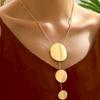 Metal Smooth Three-disc Y-shaped Necklace for Women's Niche Versatile and Elegant Women's Items